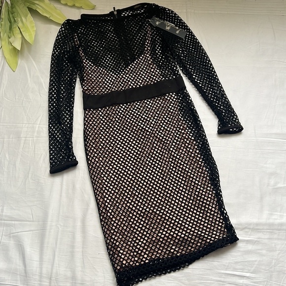 NWT Kardashian Kollection Net Mesh Dress - Picture 7 of 11